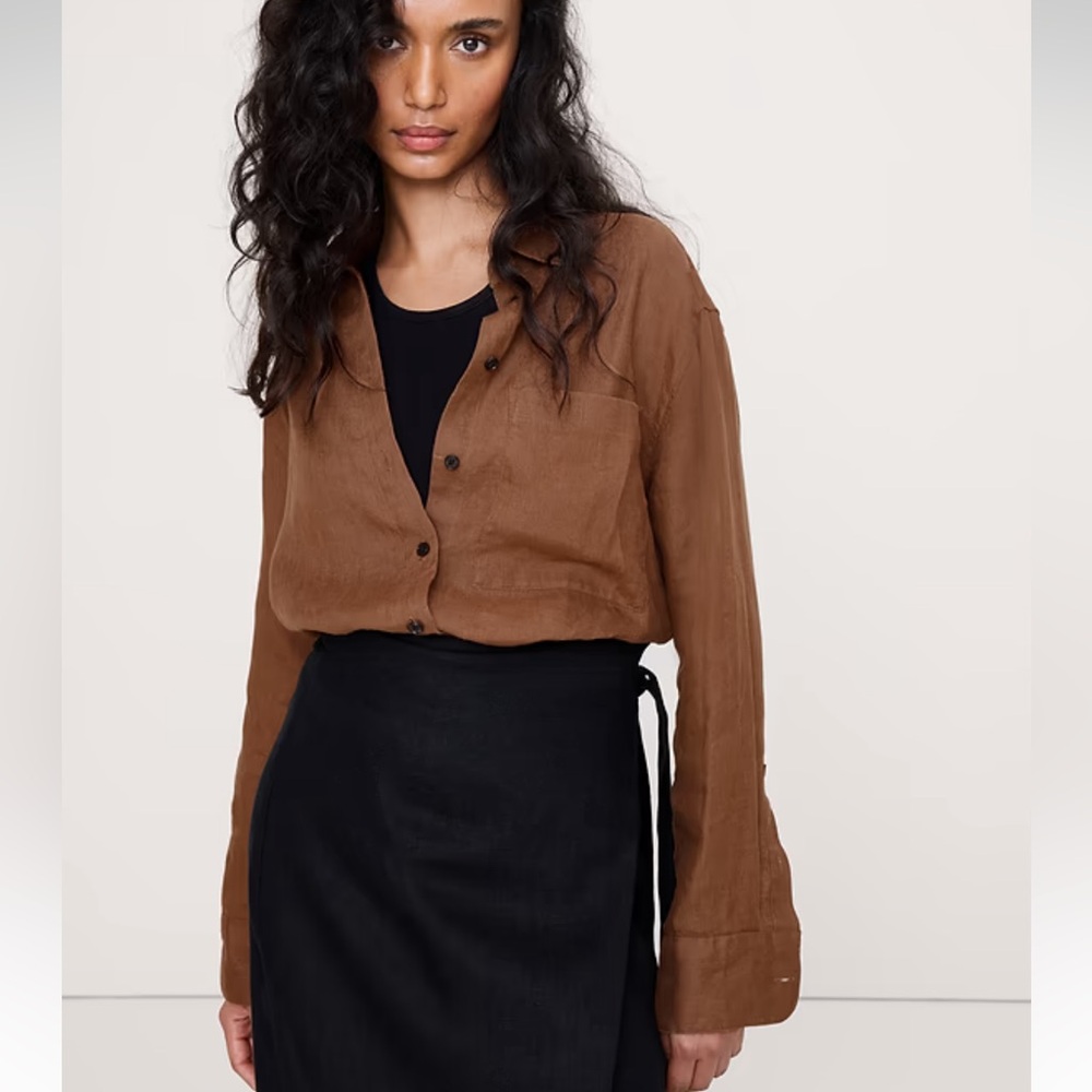 Banana Republic- Brown Button-Front Shirt - Casual Lightweight